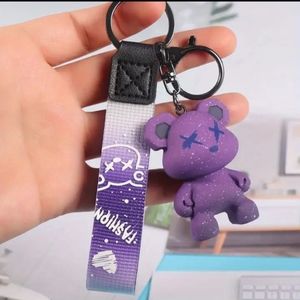 Purple X-Eyed Gradiant Bear Bag Charm/Keychain
